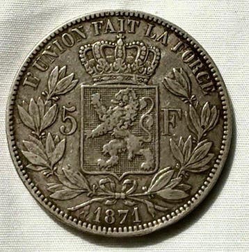 Nederland. Leopold II. 5 Francs 1871 (Zonder minimumprijs)