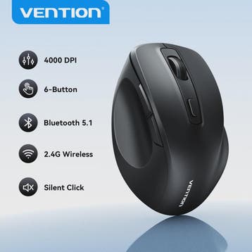 Vention Ergonomische Draadloze Muis: Bluetooth 5.1 & 2.4G Du, Computers en Software, Verzenden, Nieuw
