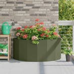 vidaXL Plantenbak Olijf Groen 120 x 60 x 50 cm Staal, Verzenden, Nieuw, Metaal, 60 tot 100 cm