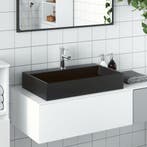 vidaXL Wastafel 60x38x11 cm gegoten mineraal/marmer matzwart, Verzenden, Nieuw