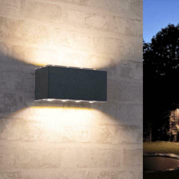 Solar LED wandlamp Olaf - Up down light - Rechthoek model, Tuin en Terras, Buitenverlichting, Overige materialen, Verzenden, Minder dan 50 watt