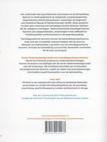 Transdiagnostische factoren 9789089532473, Boeken, Verzenden, Gelezen