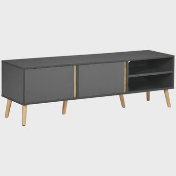 Scandinavische TV-meubel Donkergrijs - 150cm - 2 Deuren & Op, Verzenden, Nieuw