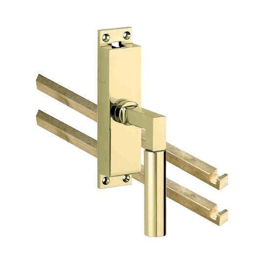 Kruk-espagnolet Bauhaus rechts messing ongelakt inclusief 2, Doe-het-zelf en Verbouw, Deuren en Horren, Verzenden