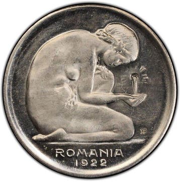 Roemenië. Ferdinand I. 5 Lei 1922-HF / Sch/St 116.1.14 Ni w/