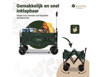 EasLife Bolderkar - Opvouwbaar - Regenhoes -, Verzenden, Nieuw