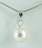 Zonder minimumprijs - Hanger - 18 karaat Witgoud Parel -