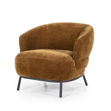 Fauteuil David -Mosterd Safari - 95898 - fauteuils, Huis en Inrichting, Nieuw, Overige materialen