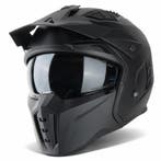 VINZ Kioto Streetfighter helm - Mat Zwart, Motoren, Kleding | Motorhelmen, Verzenden, Nieuw met kaartje, XL, Jethelm