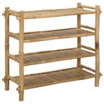 vidaXL Schoenenrek met plank Naturel 4-laags Bamboe, Verzenden, Nieuw
