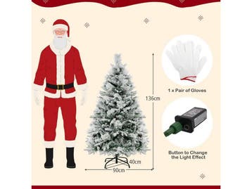 Coast Kunstkerstboom 136 cm - Besneeuwd met Kegels - 160 LED, Diversen, Kerst, Verzenden, Nieuw