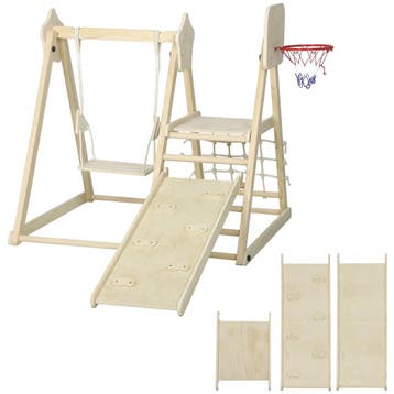 TRUUSK 5-in-1 Indoor Klimrek - Met Glijbaan, Schommel, Klimn, Kinderen en Baby's, Verzenden, Nieuw