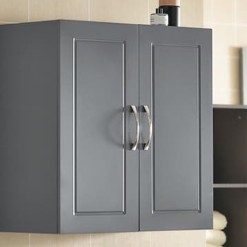 2dekans | SoBuy Wandkast met 2 Deuren - 60x30x60 cm - Grijs, Huis en Inrichting, Kasten | Wandmeubels, Ophalen of Verzenden, Zo goed als nieuw
