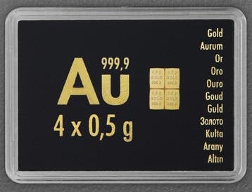 4 x 0,5 Gramm - Goud .999 - ESG / Valcambi SA - Met