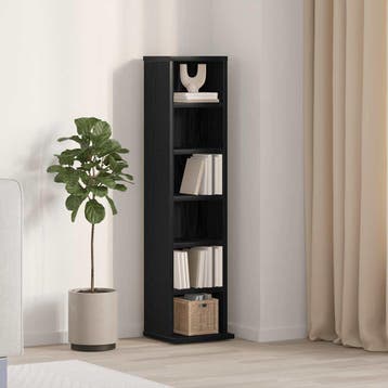 vidaXL CD-kast 21x20x88 cm spaanplaat zwart eikenkleurig, Huis en Inrichting, Verzenden, Nieuw