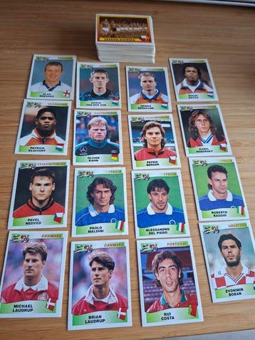 1996 Panini Euro 96 Alan Shearer, Patrick Kluyvert, Edwin, Nieuw