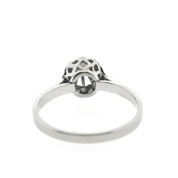 Witgouden solitair ring met diamant; 0,16 ct., Gebruikt, Ophalen of Verzenden, 17 tot 18, Met edelsteen