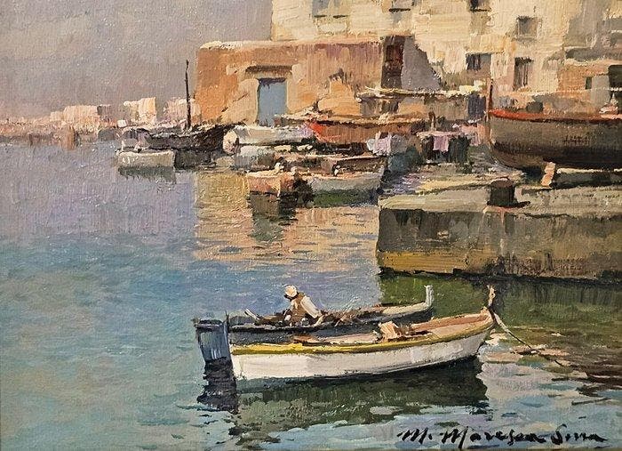 Mario Maresca Serra (1912 - 1991) - Marina, Antiek en Kunst, Kunst | Schilderijen | Klassiek