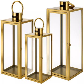 Ruhhy goudkleurige lantaarns set 384963 cm – elegant, Ophalen of Verzenden, Nieuw