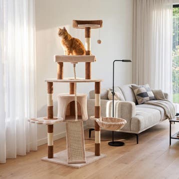 Krabpaal voor katten met sisal - bruin/crème - 145 x 100 x, Verzenden, Nieuw