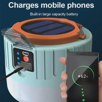 Draagbare Solar LED Camping Lantaarn met USB Opladen & Afsta, Verzenden, Nieuw