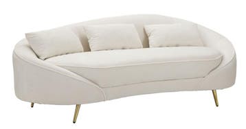 BANK 3 ZITS OSLO MET KUSSENS CRÈME CM 185X84X68, Ophalen of Verzenden, Nieuw