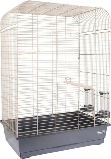 Vogelkooi Flamingo Marja Taupe/Zwart – Parkietenkooi met.., Verzenden, Nieuw, Metaal, Vogelkooi