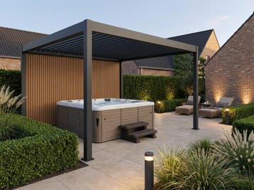 Lamellen overkapping - 4x3 m. - Aluminium - Antraciet - Move, Tuin en Terras, Verzenden, Nieuw