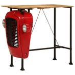 vidaXL Bartafel tractor 55x120x107 cm massief mangohout rood, Verzenden, Nieuw