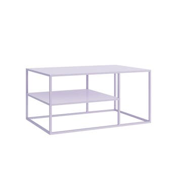 Salontafel Solund met plank 45x90x60 cm lila [en.casa], Huis en Inrichting, Verzenden, Nieuw