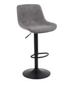 Set van 2 verstelbare barstoelen – grijs kunstleer &amp; rug, Kunststof, Verzenden, In hoogte verstelbaar, Nieuw