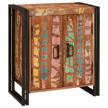 vidaXL Nachtkastje Multikleur 66 x 35 x 76 cm massief, Verzenden, Nieuw, Hout, Minder dan 45 cm