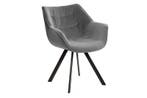 Design stoel THE DUTCH COMFORT grijs fluweel retrostijl met, Ophalen of Verzenden, Nieuw