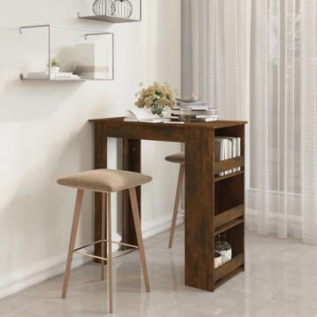 vidaXL Bartafel met opbergrek 102x50x103,5 cm hout gerookt, Verzenden, Nieuw