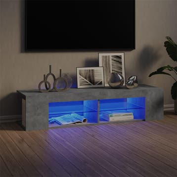 vidaXL Tv-meubel met LED-verlichting 135x39x30 cm betongrijs, Huis en Inrichting, Kasten | Televisiemeubels, 100 tot 150 cm, Verzenden
