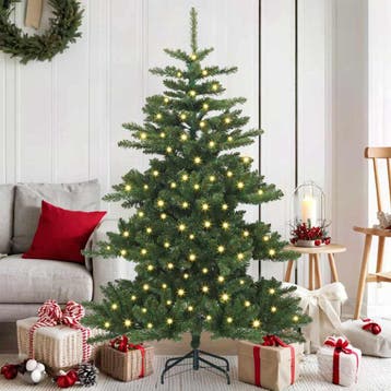 vidaXL Kunstmatige Inklapbare Kerstboom Groen 150 cm PVC en, Verzenden, Nieuw