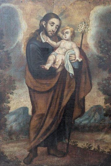 Escuela colonial (XVIII) - San José con el Niño