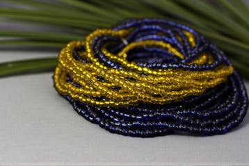 Waist Beads / Afrikaanse Heupketting - ABEHE - Blauw / geel-, Ophalen of Verzenden, Nieuw