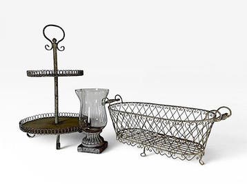 Tuinmeubelset (3) - IJzer, Smeedijzer, Glas - Decori vintage