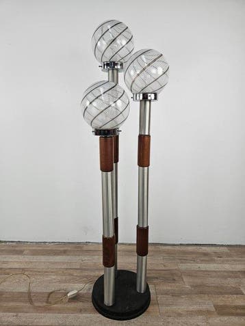 Staande lamp - Vloerlamp uit de jaren ’70 van metaal en, Antiek en Kunst