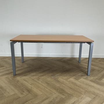 verstelbaar bureau / tafel 160x80 cm, beuken - grijs, Huis en Inrichting, Bureaus, Gebruikt, In hoogte verstelbaar, Ophalen of Verzenden