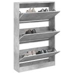 vidaXL Schoenenkast 80x21x125,5 cm bewerkt hout betongrijs, Verzenden, Nieuw
