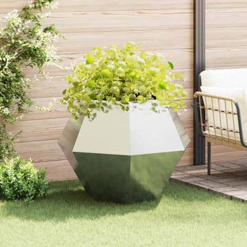 vidaXL Plantenbak Zilver 100 x 100 x 80 cm Gegalvaniseerd, 100 cm of meer, Verzenden, Nieuw, Metaal