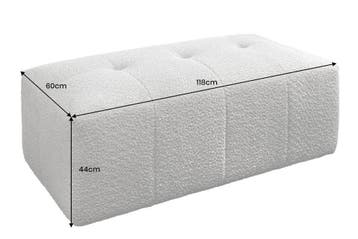 Bank ROYAL 120cm veerkern bouclé grijs - 44543, Ophalen of Verzenden, Nieuw