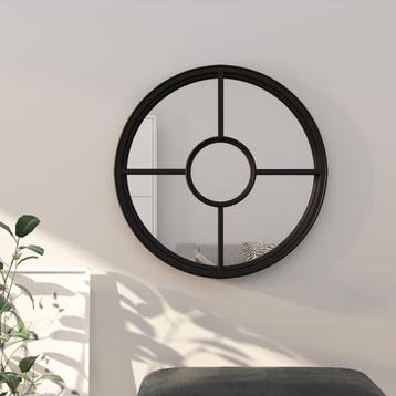 vidaXL Spiegel rond 40x4 cm ijzer zwart, Huis en Inrichting, Verzenden, Nieuw