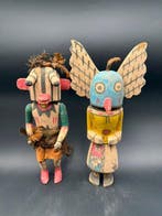 2 poppen in de Hopi-kachina-stijl - Hout - V.S. - Achyuta