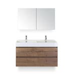 Maxx XL Badmeubelset 120 cm - Tabacco - Wastafel Kube Dubbel, Huis en Inrichting, Badkamer | Badkamermeubels, Ophalen of Verzenden