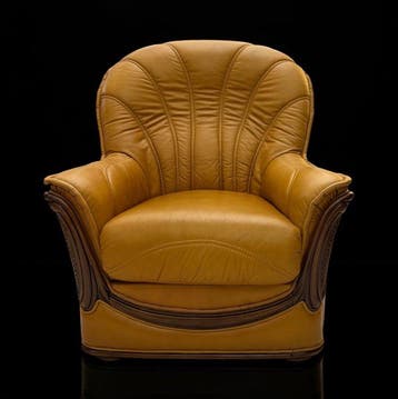 Fauteuil - Lounge - lederkleur Cammello - Paglia di Vienna