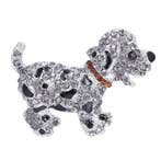 Fako Bijoux - Broche - Puppy - Kristal - 53x40mm - Zwart, Verzenden, Nieuw