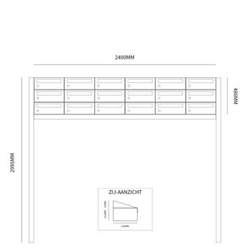Brievenbusunit Hive set vrijstaand 6-breed, 3-hoog -, Verzenden, Nieuw
